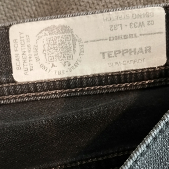 Diesel Tepphar slim carrot jeans 33x32 - Picture 7 of 9